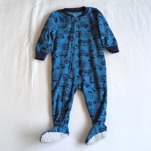 carter's 2-pack fleece zipper footie sleeper pajamas bundle 9 months baby boy - Picture 3 of 6